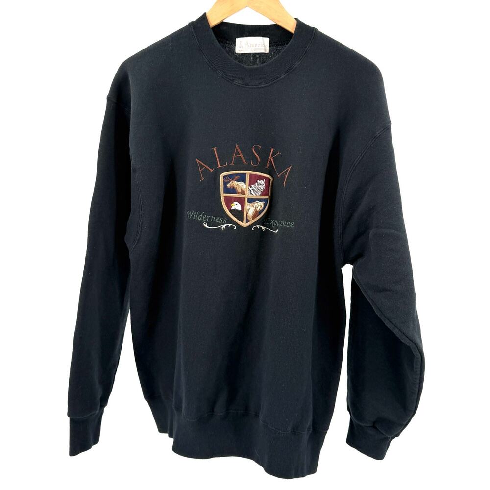Vintage 90s Alaska Wilderness Experience Embroidered Crest Crewneck Sweatshirt
